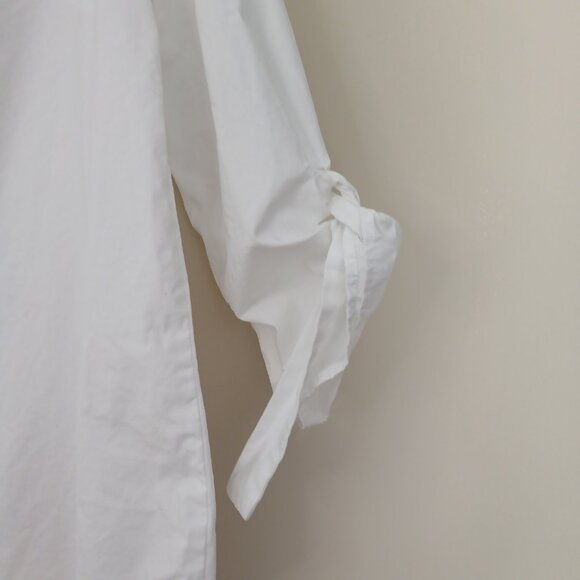 Aritzia Babaton Malik Off Shoulder Blouse Tie Sleeve Cotton White Size XS - Picture 7 of 9